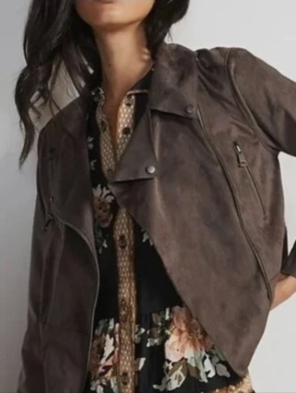 Hutch Brown Suede Moto Jacket - Women